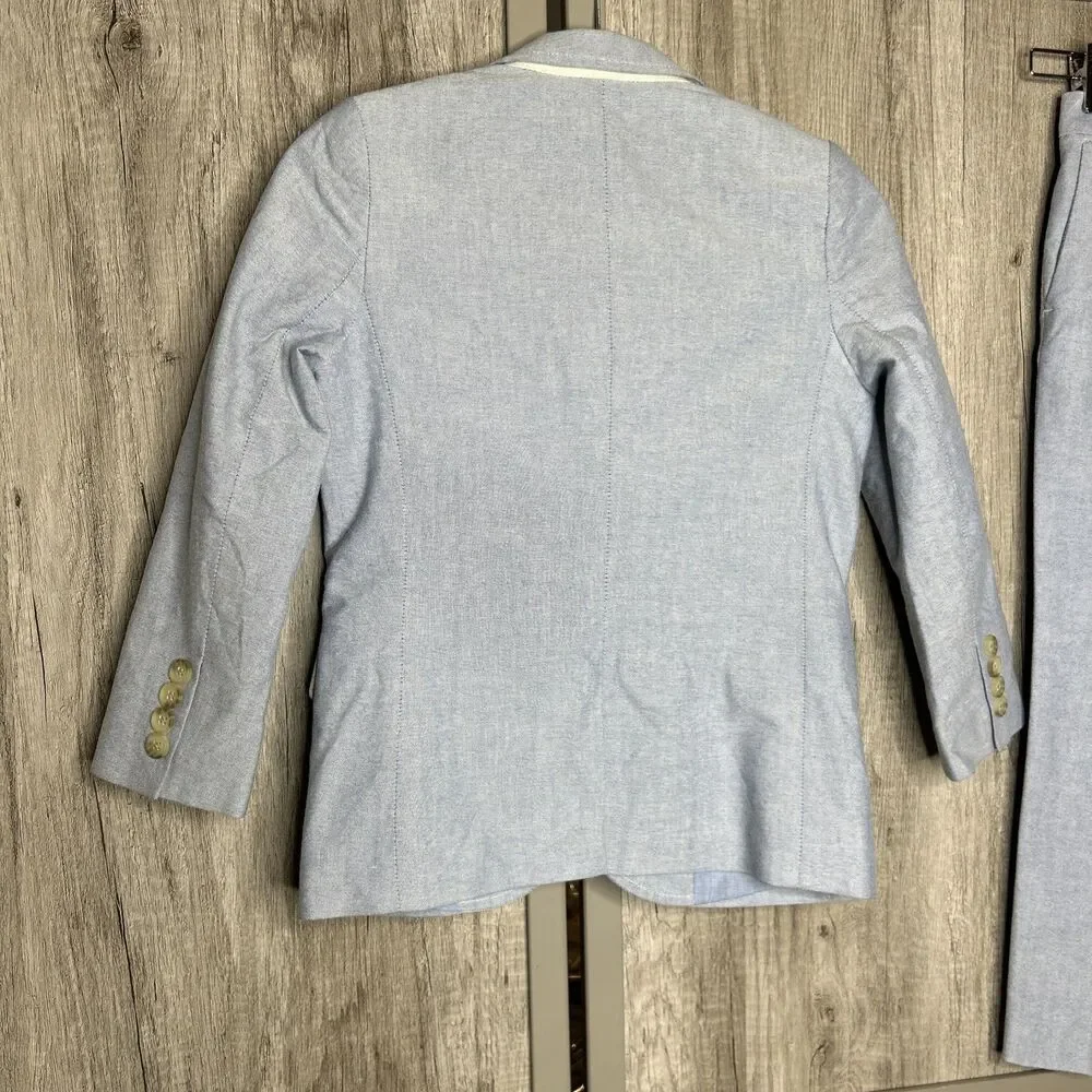 J Crew Boys Dress Suit Set Thompson Style Light Blue Size 6/7